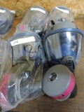 Lot of FOUR (4) MSA Full Facepiece Reusable Respirator w/ MSA OPTIM AIR MM2K    (Cleaning tags still
