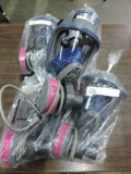 Lot of FIVE (5) MSA Full Face Respirators w/ OPTIM AIR MM2K    (Cleaning tags still attatched)