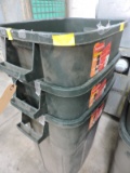 THREE (R) 30 gallon ROUGHNECK Trash Cans