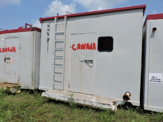 Drilling Rig Site Skid – Empty, with Tool Room & Pipe Tub.