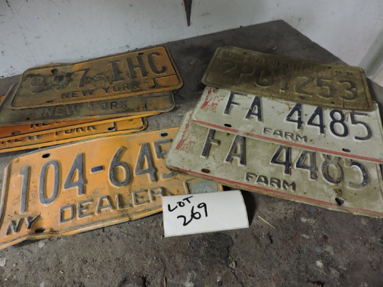 License Plates - Lot of 8 - NY, CA