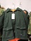 Solid Green Wool Hunting Jacket and Pants Set - CODET Brand - Size: Large Regular