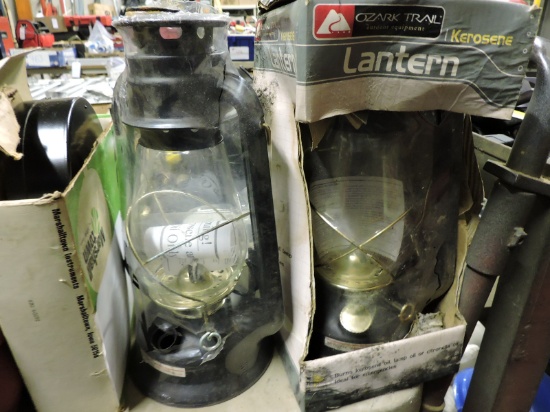 Pair of Ozark Trail Kerosene Lanterns - and a Huge Light Bulb