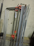Pair of Pipe Vises, 90 Degree Angle Rods and Threaded Rods - See Photos