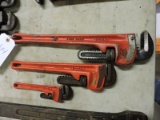 Set of 3 RIDGID Pipe Wrenches: 18