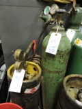 Torch Set: 1 Oxygen Tank, One Acetylene Tank, Gauges, Hoses and Cart - See Photos