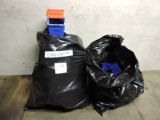 Large Lot of Parts Bins / Organizers -- 2 Trash Bags Full and the RACK