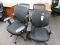 Lot of 4 Basix Rolling Office Chairs - Matching