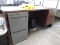 Desk and Steel 2-Drawer File Cabinet