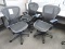 Set of 3 HERMAN Miller Rolling Office Chairs - Similar Appearance / One is Wider