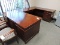 High-End Executive Desk with Right Hand Wrap Around.  With Chairs.