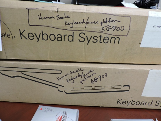 Pair of HUMAN SCALE Keyboard / Mouse Platforms - Appear New in Box - Models: 5G900 and 6G900