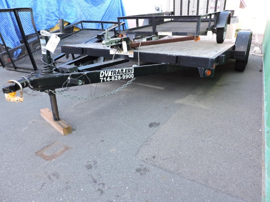 DV Trailers Brand - Tandem-Axle Flatbed Trailer - 16' Long X 7' Wide -- Wood Deck