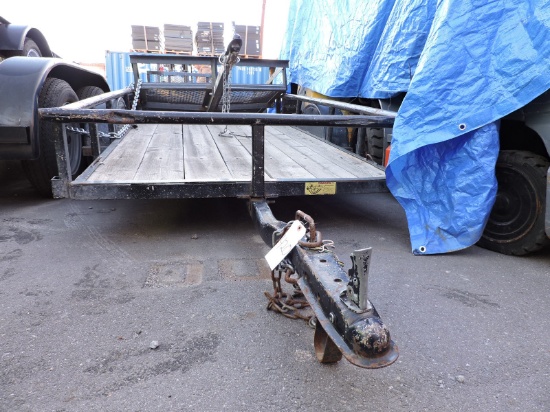 Small Single-Axle Equipment Trailer - 8' Long X 50" Wide - Wood Deck / Tube Steel Sides