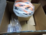 Lot of 4 Bicycle / Scooter Helmets - BRAND NEW in Boxes.  Orange & White.