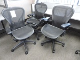 Set of 3 HERMAN Miller Rolling Office Chairs - Similar Appearance / One is Wider