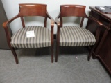 Pair of EPIC Brand Upholstered Wooden  Side Chairs -- See Photo