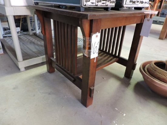 Small MISSION-STYLE Wood Table - Top Needs Work - 27" X 24" X 22" Tall