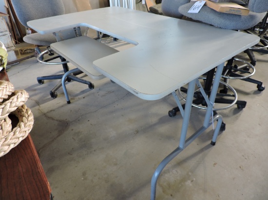 Portable Folding Desk with Lowering Keyboard Area - 30" Deep X 48" Wide X 28" Tall