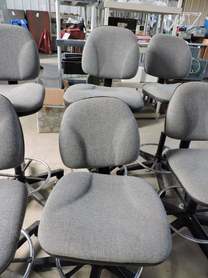 Lot of Two (2) Adjustable Height Office Chairs - from 22" Tall to 32" Tall