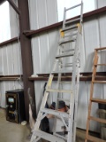 Aluminum Adjustable-Height Step Ladder