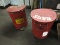 Pair of Flamable Material Waste Cans - Red