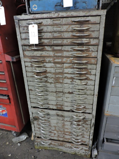 Tall Steel Parts Drawer / Cabinet with Misc. Contents