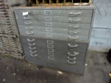 Pair of Wide Blue Print Cabinets - Filled with Used Parts