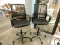 Pair of Tall Rolling Stools - Black (2)