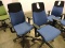 Pair of Modern Blue & Black Office Arm Chairs - Rolling