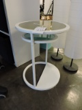 Modern 2-Level Glass & Metal Side Table