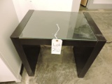 Small Modern End Table - Black with Glass Insert
