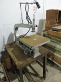 DELTA Scroll Saw on Butcher Block Work Table - Blade Broken