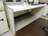 1980's Style Desk with Steel File Box and File Holders