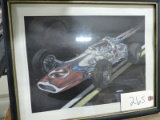 Ron Burton 1968 Racing Lithograph - Framed: 'Number 2 - FORD'