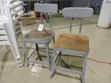 Pair of Industrial Metal Chairs -- 18