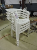 Set of 4 Plastic Outdoor Chairs