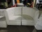 Modern 2-Part Love Seat - White - Faux Leather