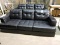 Black Faux Leather Sofa - Legs missing - Approx. 82