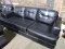 Black Faux Leather Sofa - Legs missing - Approx. 82