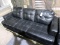 Black Faux Leather Sofa - Legs missing - Approx. 82