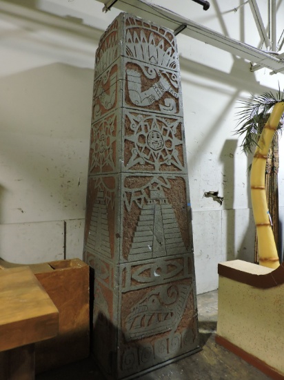 Large Mayan Temple Statue - Approx 122" Tall X 37" Square