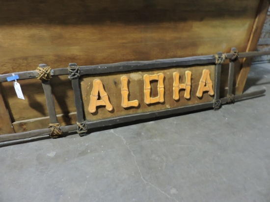 ALOHA' Tiki-Bar Style Sign -- Approx. 101" Wide X 22" Tall