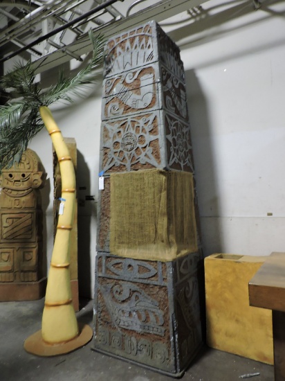 Large Mayan Temple Statue - Approx 122" Tall X 37" Square