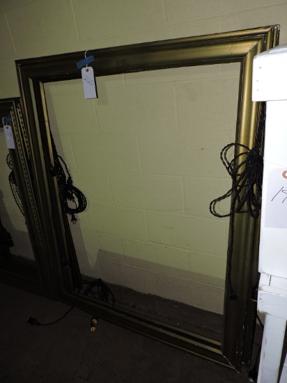 Lot of 2 Gold Picture Frames - Wired with Hanging Lights