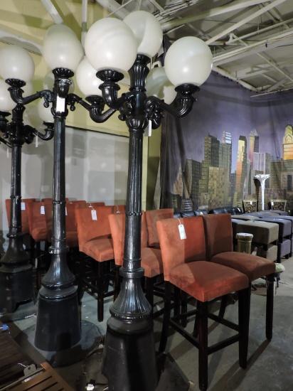 5-Light Lamp Post - Metal Construction - Functions -- Approx. 90" Tall