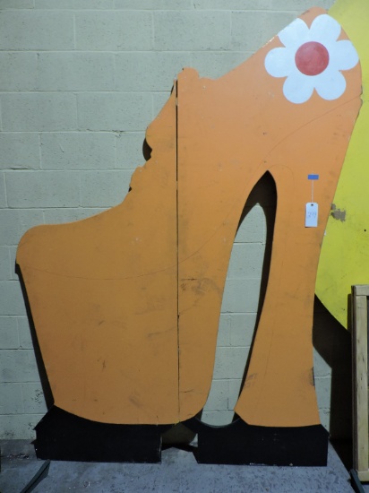 Giant 1970's LADIES SHOE Wall Art -- Apprx. 98" Tall X 68" Wide