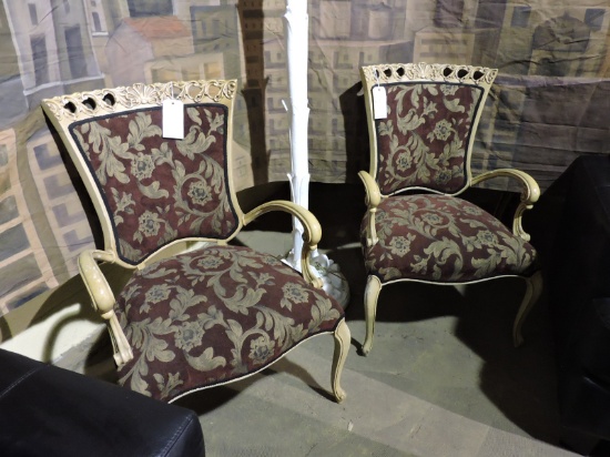 Pair of Fancy Gold Chairs - Approx. 38" Tall