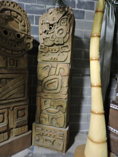 Mayan Statue Replica - Faux / Replica - Approx. 92" Tall X 23" Wide