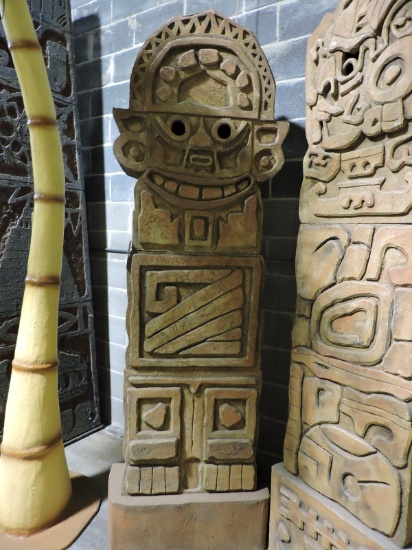 Mayan Statue Replica - Faux / Replica - Approx. 91" Tall X 30" Wide